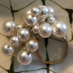Swarovski pearl gold ring